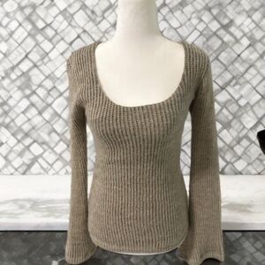NWT Sky Wool Blend Sweater Long Sleeve with Open Macrame Back Size Small